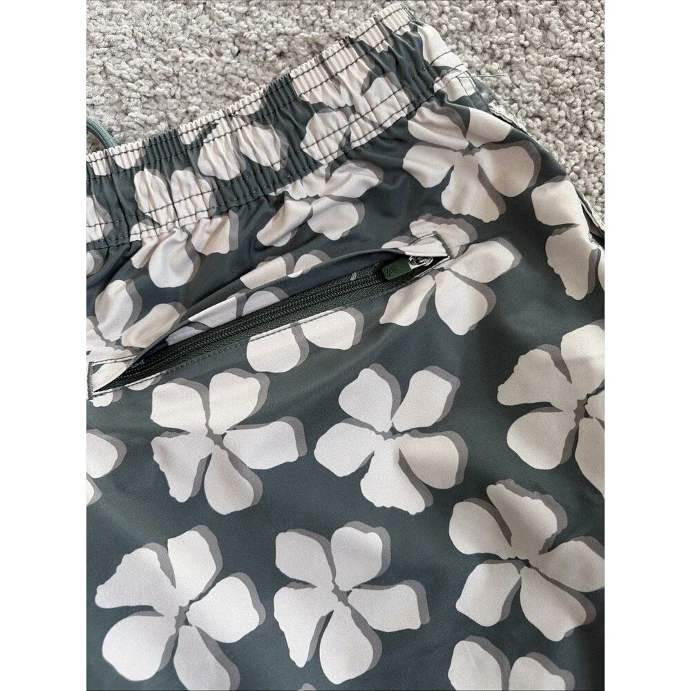 Men’s Chubbies Swim Trunks Baggies Shorts Daisy Chain Olive Green Floral Cream S